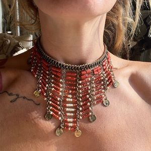 Gorgeous Burnt Orange Beaded Choker